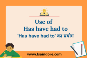 Use of Has/Have had to